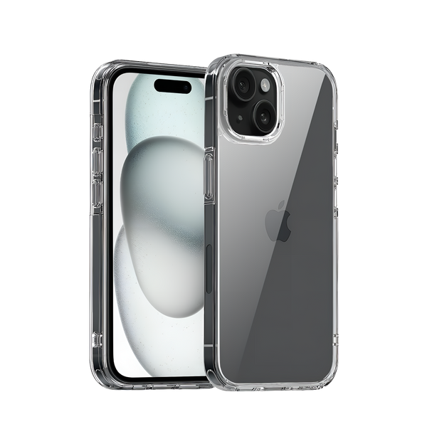 Clear iPhone 15 Case with Tough Transparent Acrylic Back 100Pcs