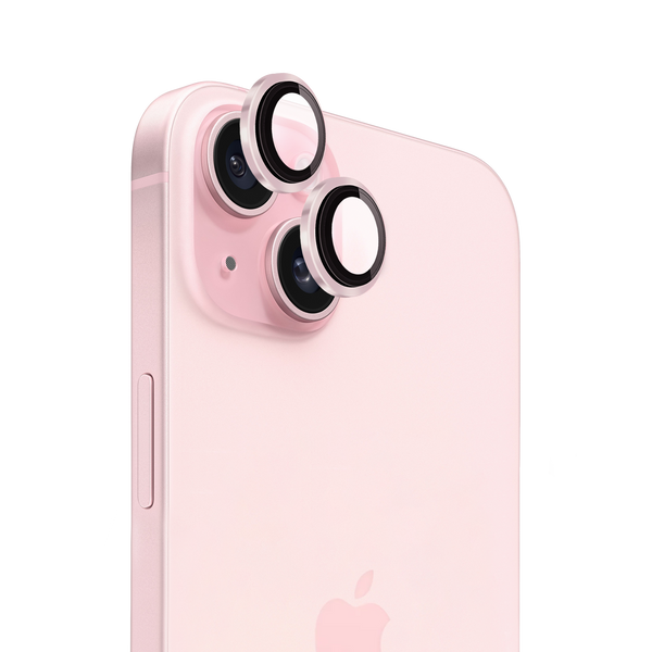 Aluminium Ring Camera Lens Protector for iPhone 15 – 15 Plus - Pink 300Pcs